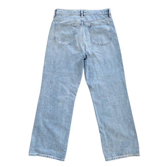 AllSaints Women's Size 32 Relaxed Fit Medium Wash High Rise Wide Leg Denim Jeans - Picture 4 of 10